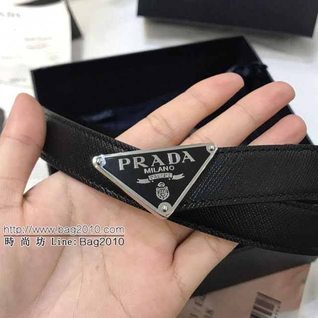 PRADA女士皮帶 普拉達經典塗琺瑯三角形腰帶  jjp2022